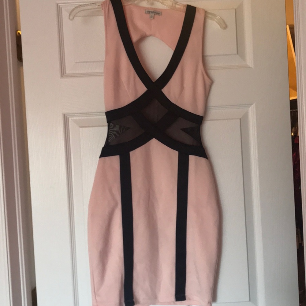 Light Pink with black dress